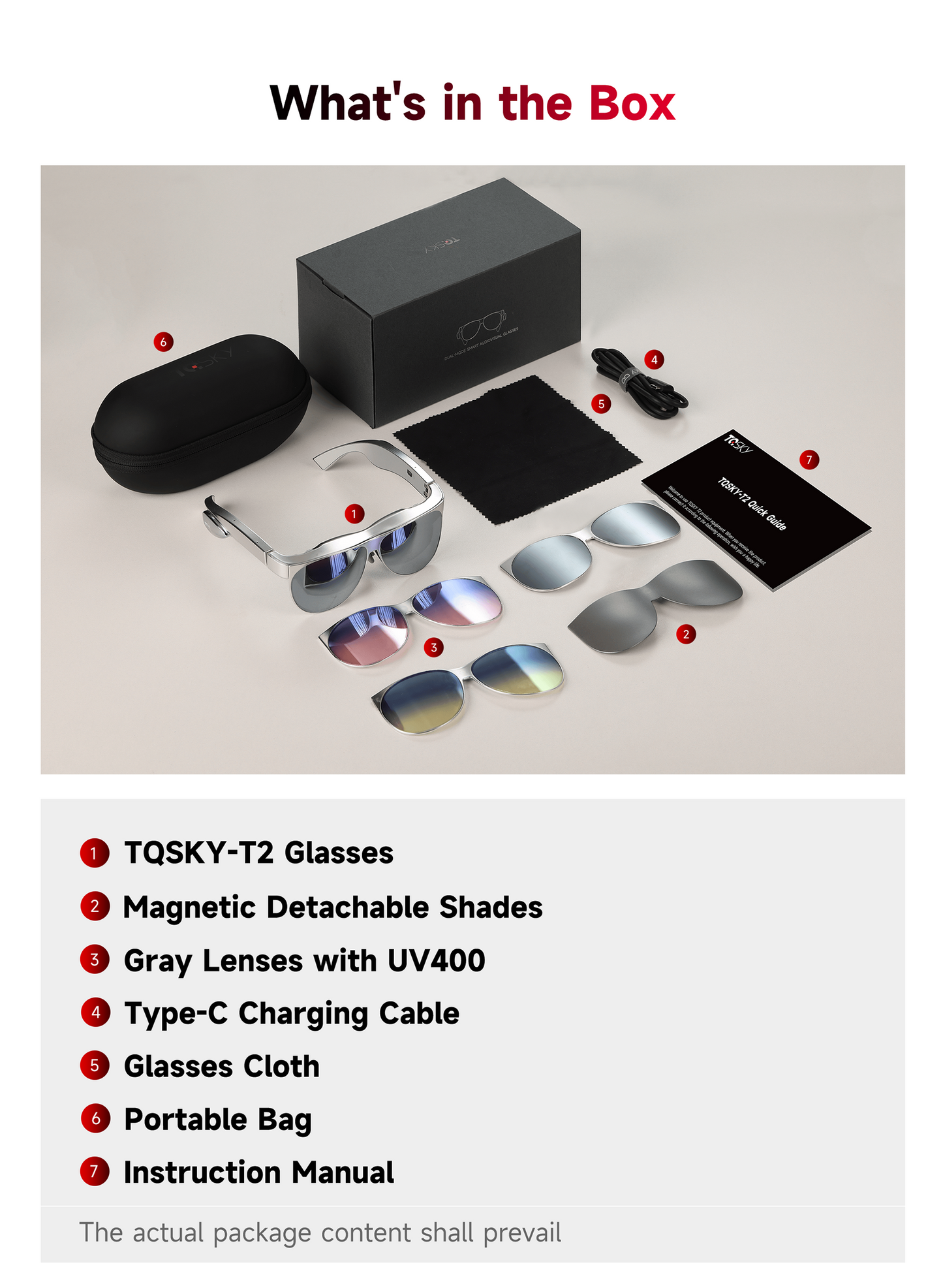TQSKY T2 Dual-Mode AR Glasses